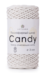 Полиэфирный шнур Candy 3 мм, 200 гр, 100м, белый матовый