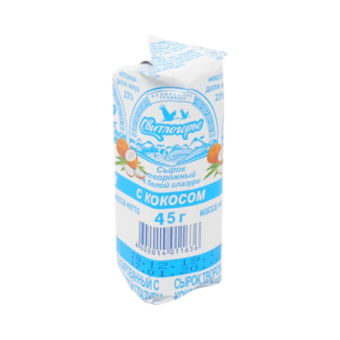 Сырок творожный Свитлогорье 23% 45гр с кокосом