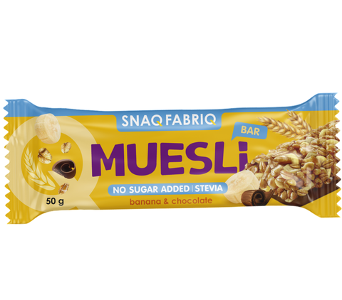 Батончик-мюсли с молоч.шок.SNAQ FABRIQ Банан 50гр
