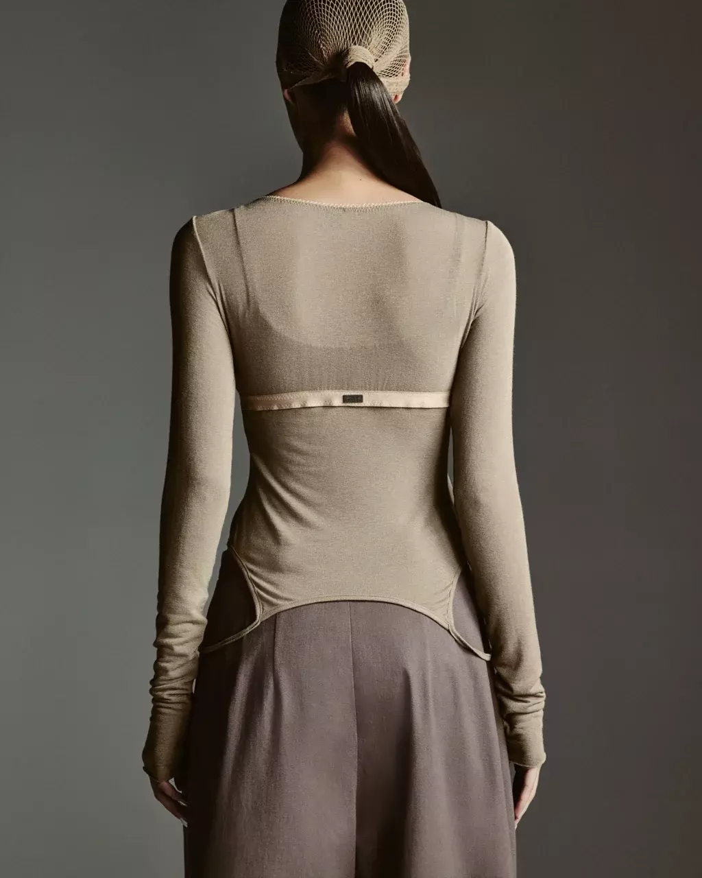 Топ вторая кожа М, Серо-Бежевый