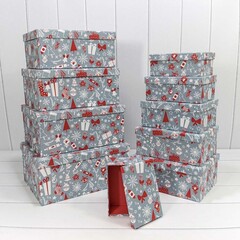 
          Коробка 34 х 26 х 15.3 см Набор 10 шт "Новый год" (Серый)