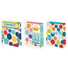 Пакет подарочный S вертикальный, Шарики, МИКС, 18*23*10 см (Д*В*Ш)