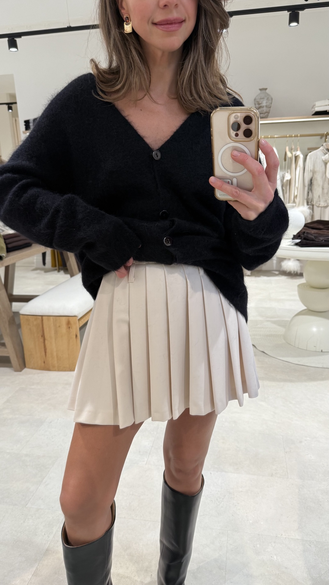 Мини-юбка в складку с двумя ремнями PREMIUM QUALITY