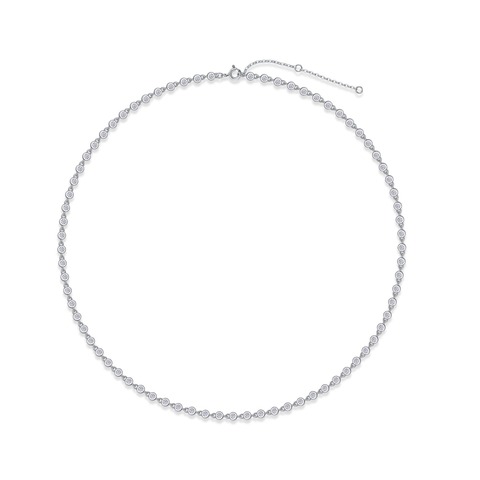 Колье - тонкая цепь круглые муассаниты