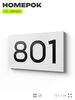 Номер на дверь 801, табличка на дверь для офиса, квартиры, кабинета, аудитории, склада, белая 120х70 мм, Айдентика Технолоджи
