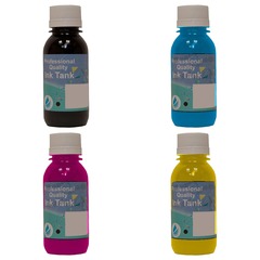 Комплект чернил AquaMarine для HP водные Dye ink универсальные 100 ml — 4 цвета по 100 мл