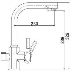 Смеситель KAISER Decor 40144-11 бежевый мрамор для кухни под фильтр (Beige 328) схема