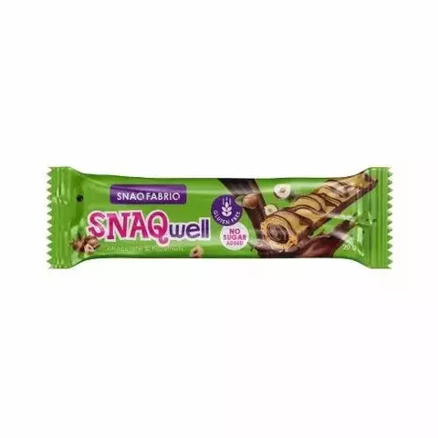Вафельный батончик в шоколаде Snaq Fabriq Snaq Well Без глютена и сахара с начинкой  шоколадно-ореховой, 20 гр