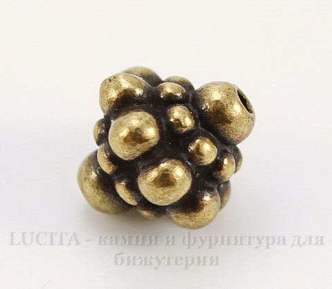 Бусина TierraCast "Pamada" 8,5х8 мм (цвет-античная латунь)