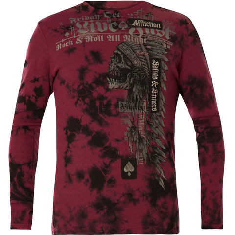 Affliction | Пуловер двусторонний Brixton Tribe A22403 бордовый перед