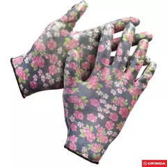 GRINDA L-XL, садовые перчатки с прозрачным нитриловым покрытием, чёрные, 13 класс (11297-XL)