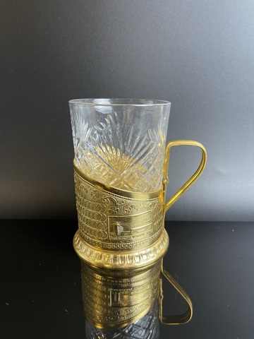 Подстаканник "Памятник А.М. Горькому" СССР, 1960-1990 гг. с хрустальным стаканом