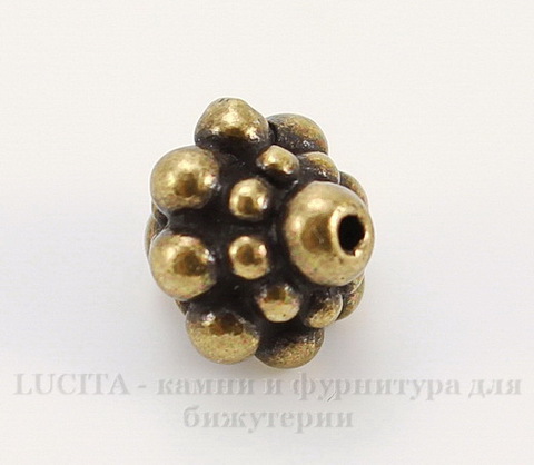Бусина TierraCast "Pamada" 8,5х8 мм (цвет-античная латунь)