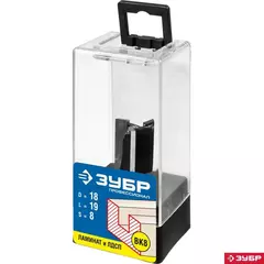 ЗУБР 18 x 19 мм, хвостовик 8 мм, фреза пазовая прямая, Профессионал (28780-18-19)