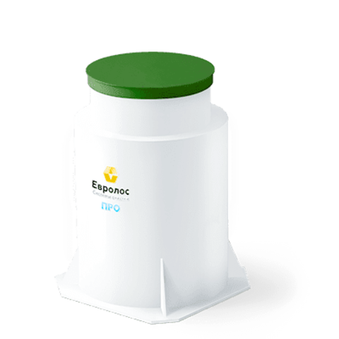 Станция биологической очистки Евролос Про 3 S 1 700 л. вертикальная / 600 л. в сутки / 3 чел. / самотечный сброс / компрессорная аэрация (127x127x180см;119кг;черный) - арт.556018