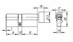 Цилиндровый механизм с вертушкой AX202/120 mm (55+10+55) CP хром 5 кл.
