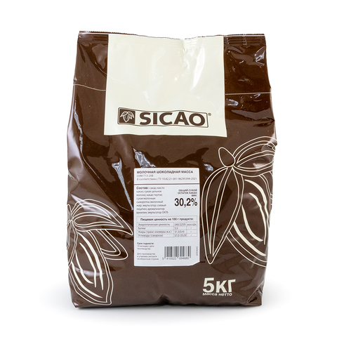 Шоколад молочный 30,2% (Sicao - Сикао) (CHM-T13-25B) 5 кг