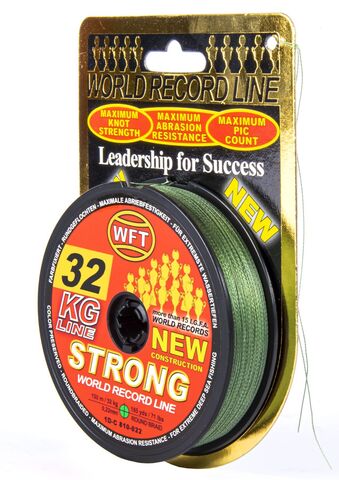 Леска плетёная WFT KG STRONG Green 150 м, 0.22 мм