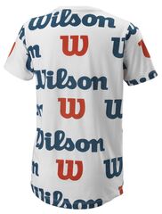Детская футболка Wilson All Over Logo Tech Tee B - white