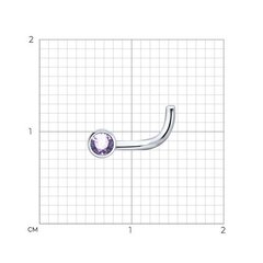 94060038 - Украшение для пирсинга носа с сиреневым фианитом