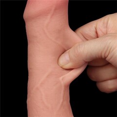 Реалистичный фаллоимитатор двухслойный Sliding Skin (18,3*3,5 см.) телесный цвет