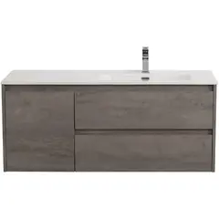 BelBagno KRAFT-1200-2C-1A-SO-CG-R KRAFT База под раковину подвесная с двумя выкатн. ящиками одной распашн.дверц. правосторонн. Cemento Grigio,1200x460x500 фото