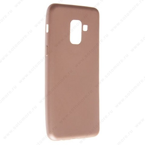 Накладка силиконовая Soft Touch ультра-тонкая для Samsung Galaxy A8 2018 розовый
