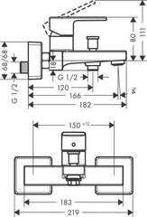 Смеситель для ванны, черный Hansgrohe Vernis Shape 71450670