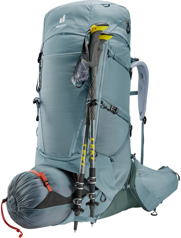 Картинка рюкзак туристический Deuter Aircontact Core 55+10 SL Shale-Ivy - 7