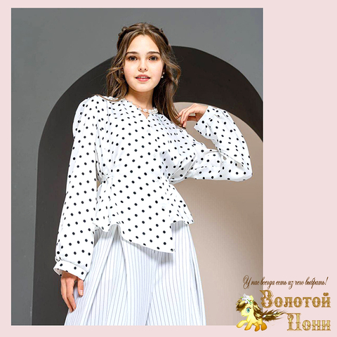 Блуза шелк подрост (9-13) 241028-GH1252