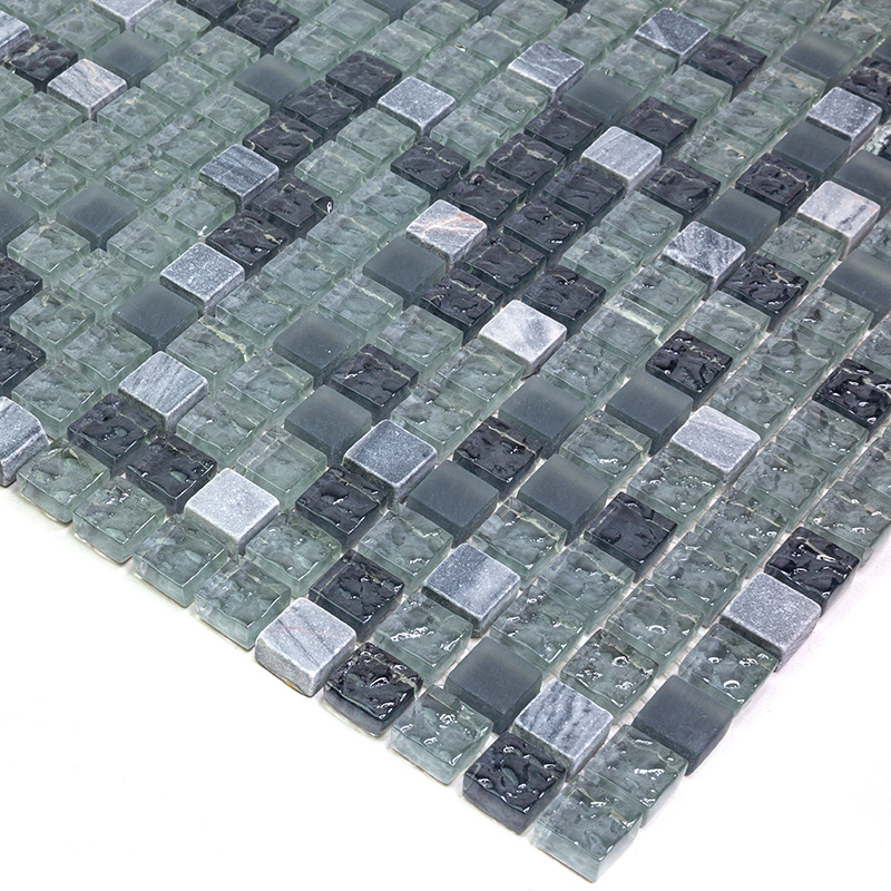 PST-002 Мозаика из стекло мрамор Natural Pastel серый квадрат