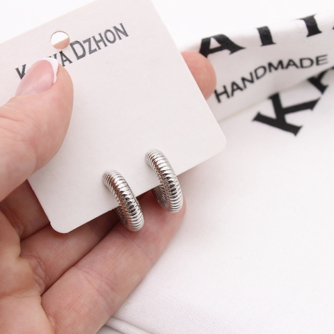 Серьги-кольца пружинки silver