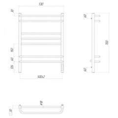 Полотенцесушитель электрический Lemark Linara - LM04707Z (П7 500x700), диммер справа, хром