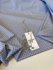 Блузочно-плательный хлопок с рисунком (100%хлопок, Серо-голубой фон/мелкий платочный принт, 145, 120 гр/м2)