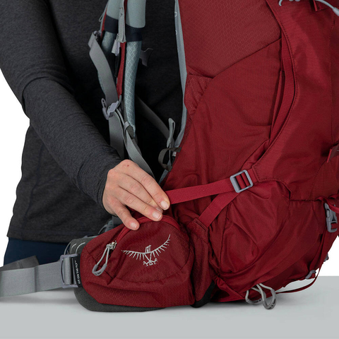 Картинка рюкзак туристический Osprey ariel 65 Claret Red - 14