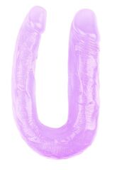 Фиолетовый двусторонний фаллоимитатор Hi-Rubber - 34 см. - 