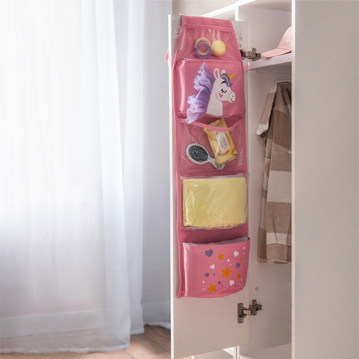 Кармашки в садик 83х24 Единорог (грива, розовый)