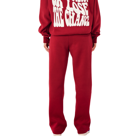 Retro Print Jogging Pants Bordeaux