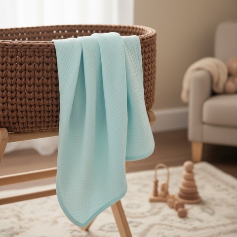 Пеленка муслин "Светло бирюзовый"