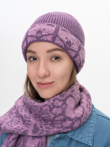 Утеплённая шапка «7 Русских Медведей» с флисовой подкладкой, сиреневого цвета