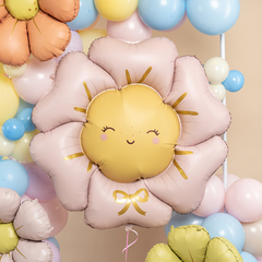 К Фигура, Цветок, Солнышко, Розовый, Сатин, 43''/104 см, 1 шт.