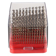 Набор сверл по металлу 1-10мм 91шт DIN338 HSSE-Co5 130° (пл. кейс) H-Tools PRO 215223PRO