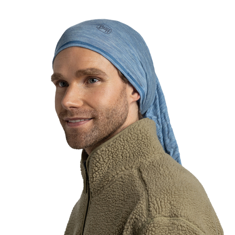 Картинка шарф-труба Buff Wool lightweight Solid Lake Blue - 2
