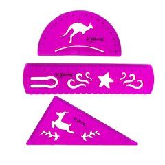 
          Набор чертежный Yalong, 15 см, пластиковый с трафаретом, 3 предмета, гибкий, цвета ассорти, пакет ПВХ с европодвесом