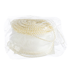 Лента органза с золотой нитью (4см*9,14м), Кремовый, 1 шт.