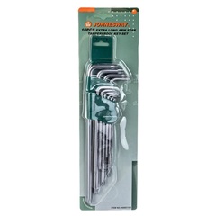 Jonnesway H08S110S Набор ключей торцевых TORX® удлиненных с центрированным штифтом Т9-50, 10 предметов 48066