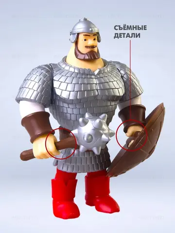 Набор фигурок Алеша Попович Илья Муромец Добрыня Никитич из мультфильма Три Богатыря