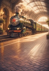 Паровоз №4 - фон неопреновый