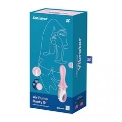 Розовый вибромассажер Air Pump Booty 5+ - 18,1 см. - 