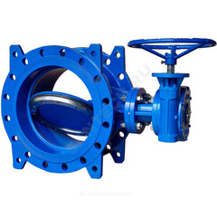 Затвор дисковый поворотный чугун Ду 500 Ру10/16 фл с редуктором диск чугун манжета EPDM с двойным эксцентриситетом Benarmo